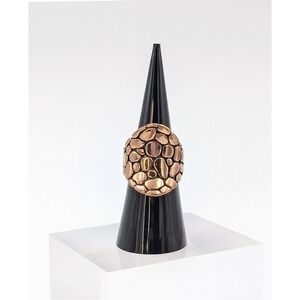 RS Covenant RSC Ring Size 7 Bronze Tone‎ Pebble Statement Chunky Brutalist